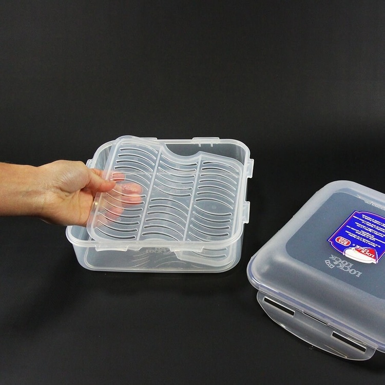 Food Box, 1,7 L, LOCK & LOCK CHEESE CONTAINER, 22 x 22 x H 9 cm, Clear / Blue