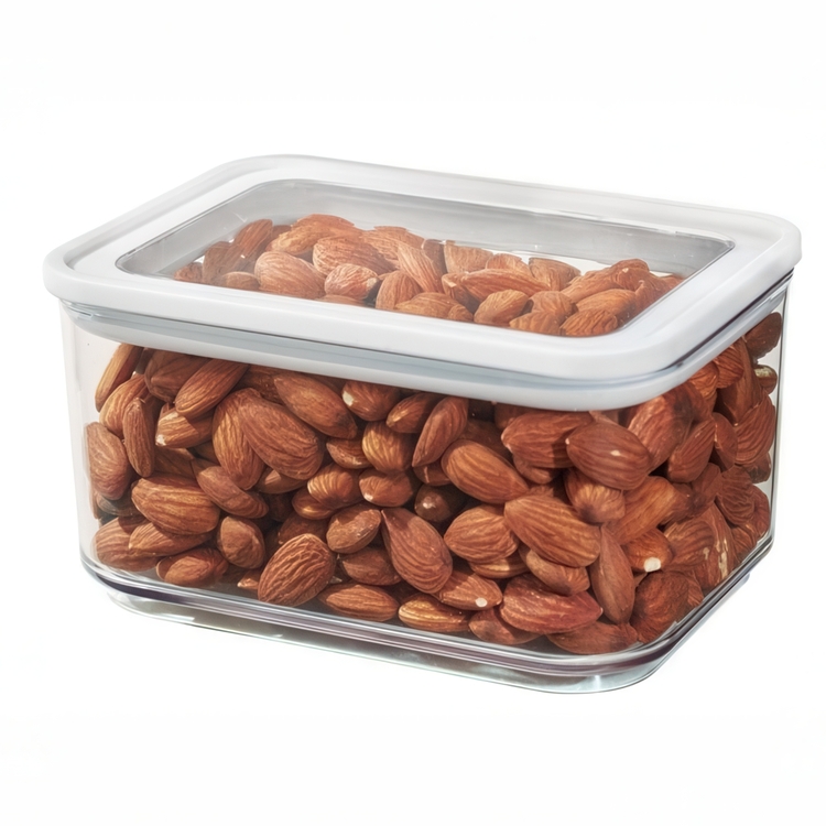Container for Dry Food, 0,8 L, PANSINO ECOZEN SMALL CANISTER, 16 x 12 x H 8 cm , Transparent / white