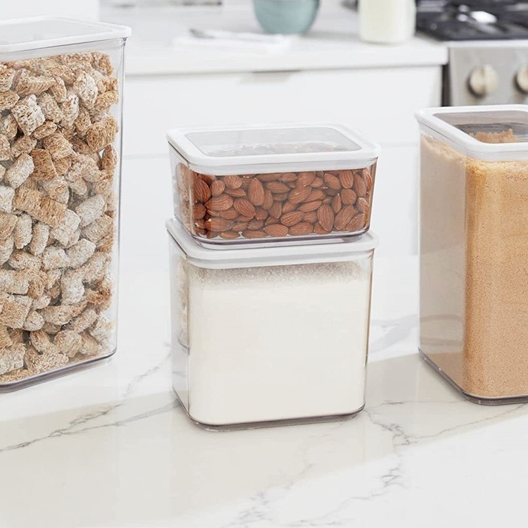 Container for Dry Food, 0,8 L, PANSINO ECOZEN SMALL CANISTER, 16 x 12 x H 8 cm , Transparent / white