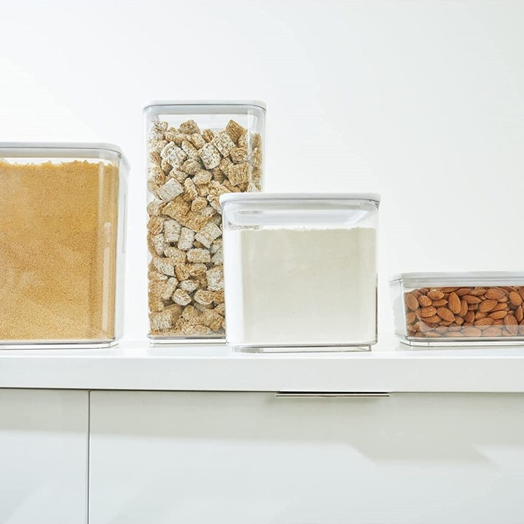 Container for Dry Food, 2 L, ID ECOZEN MEDIUM CANISTER, 16 x 12 x H 15 cm , Clear / white