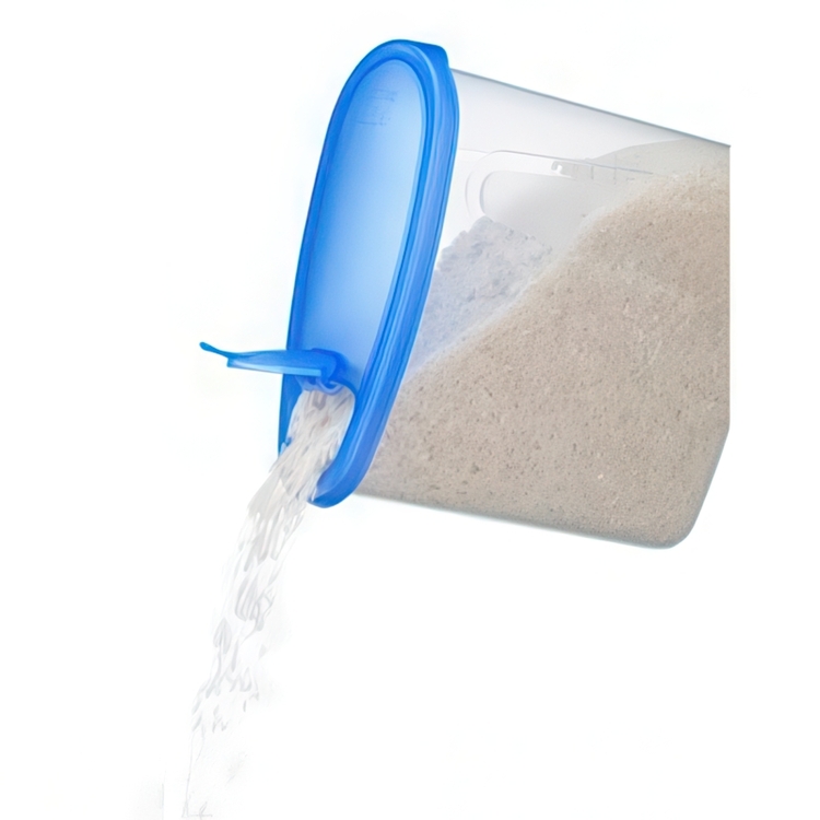 Food Box with Flip Lid, 0,9 L, CLUB CUISINE PITCHER SMALL, Transparent / Blue