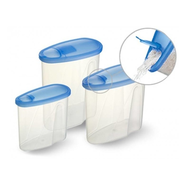 Food Box with Flip Lid, 0,9 L, CLUB CUISINE PITCHER SMALL, Transparent / Blue