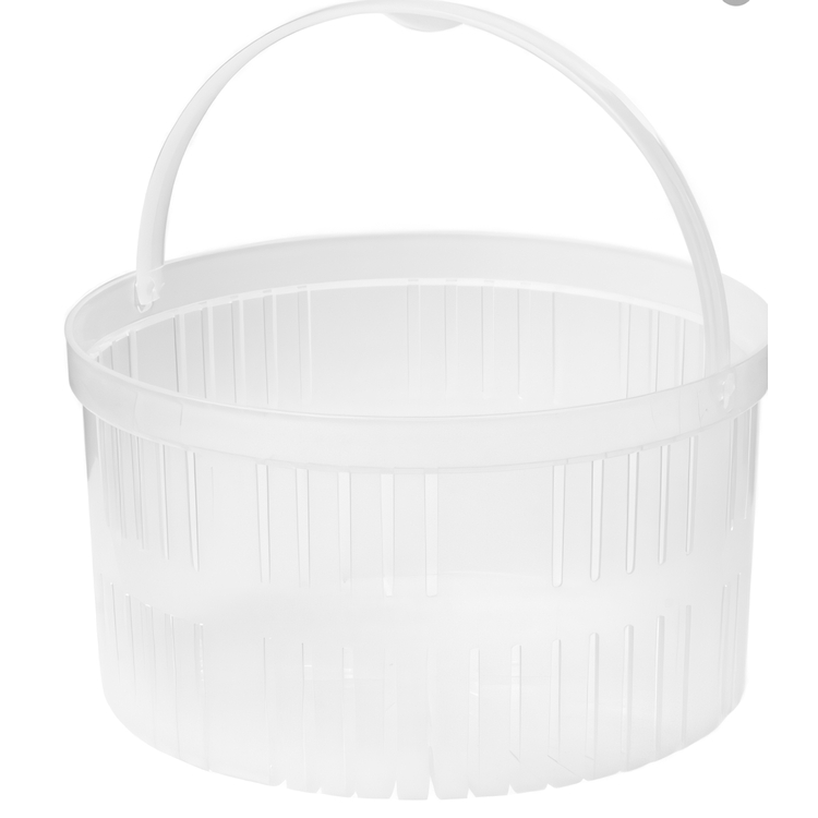 Jar with strainer, Round, 1,5 L, Ø 17 x H 11 cm, KLIP IT, Clear / Blue