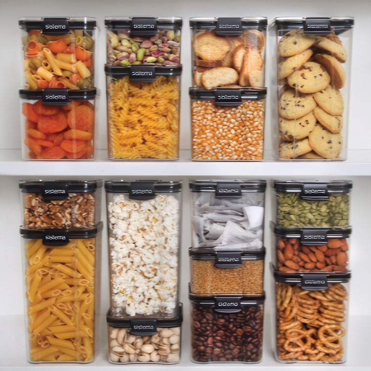 Canister, 460 ml, TRITAN ULTRA SQUARE, Clear / Black