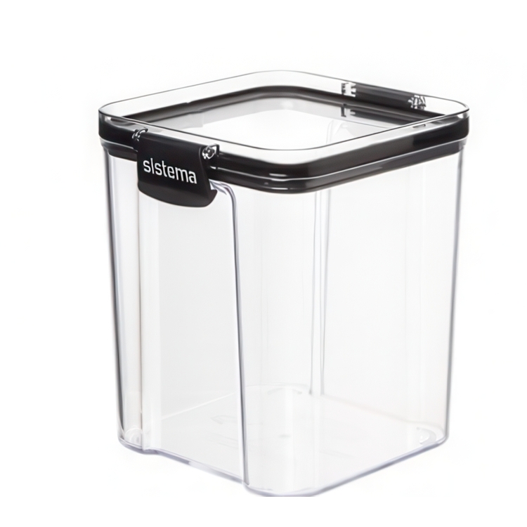 Canister, 920 ml, TRITAN ULTRA SQUARE, Clear / Black