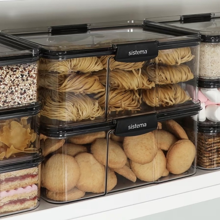 Canister, 2,63 L, TRITAN ULTRA LARGE RECTANGLE, Clear / Black