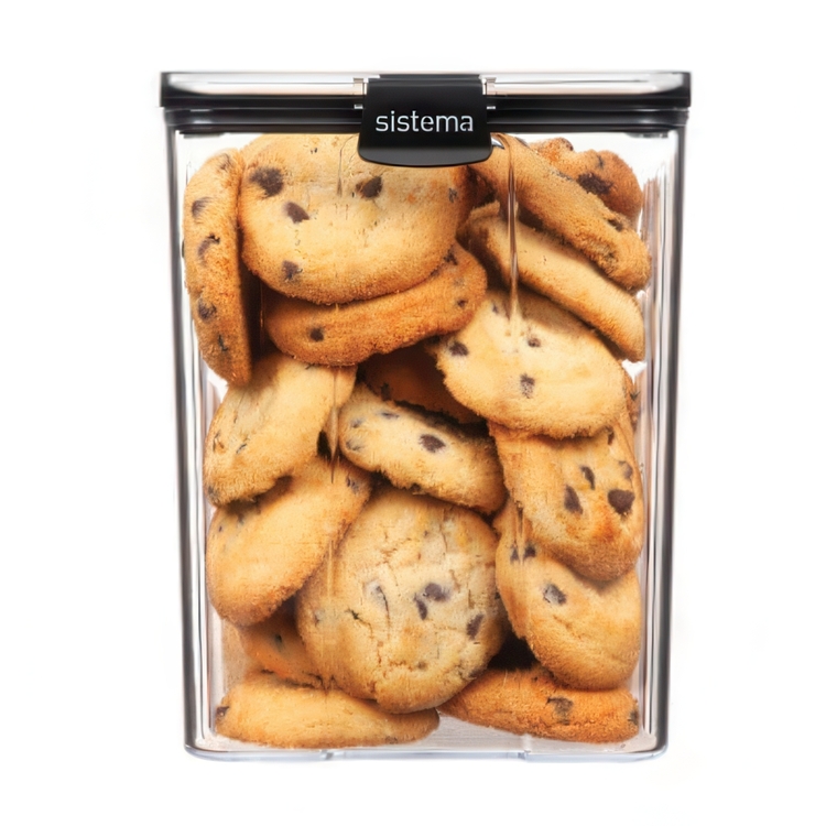 Canister, 2,75L, TRITAN ULTRA LARGE SQUARE, Clear / Black