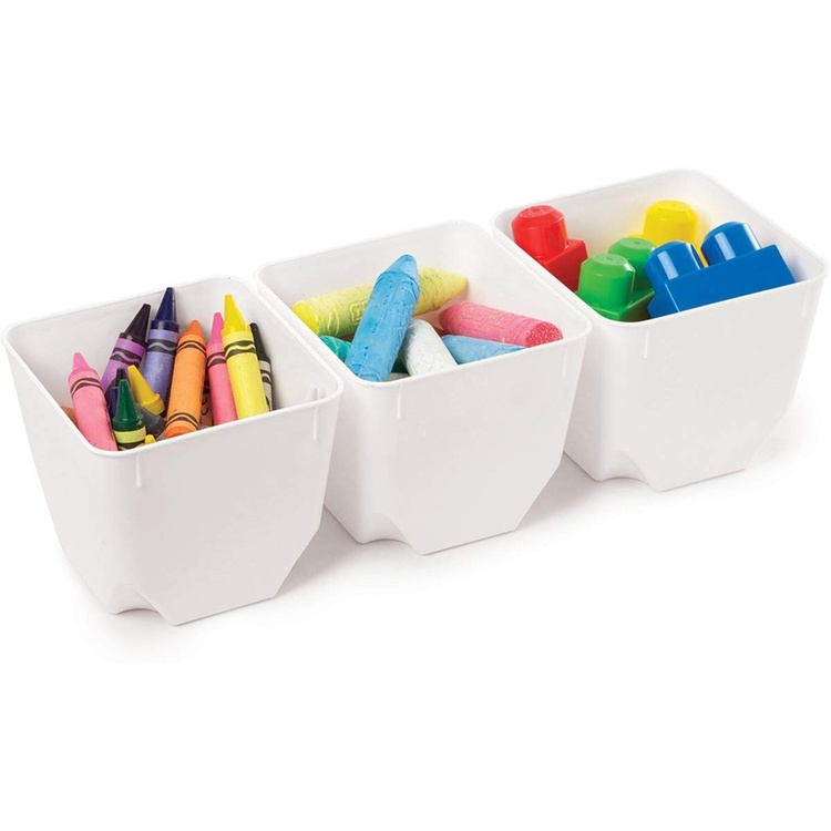 Containers with Lid, Set of 3, SISTEMA SMALL ORGANISER TUB, 14 x 14 x H 11 cm, White