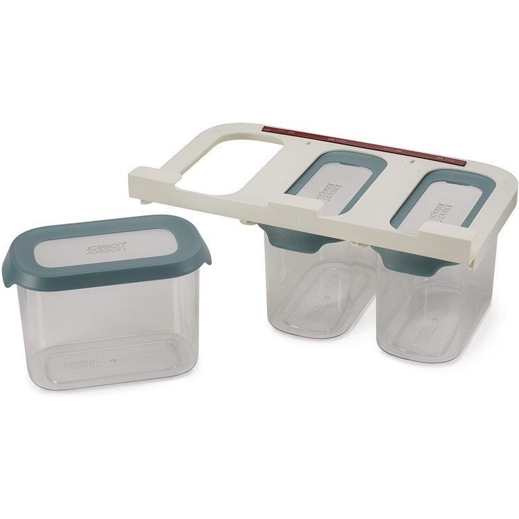 Container Set Under Shelf, 3-piece, CUPBOARD-STORE, Large, Joseph Joseph, Clear / Blue