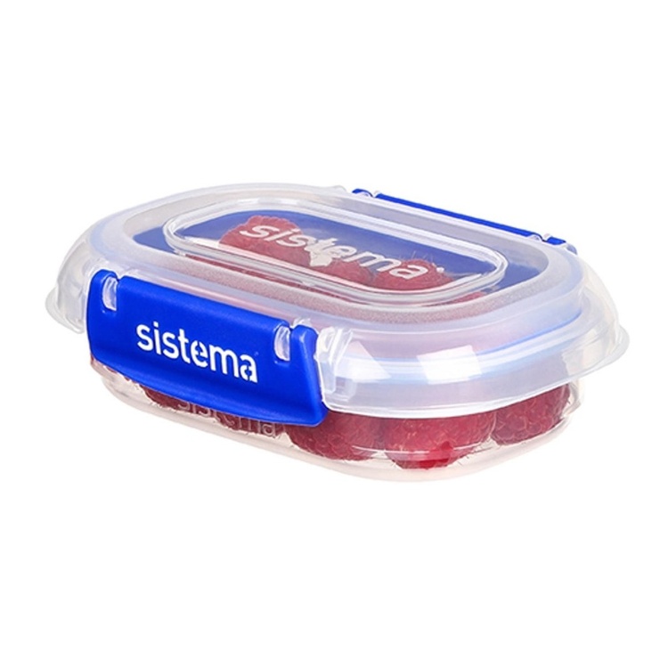 Food boxes, Mini , 180 ml, Set of 3, KLIP IT PLUS SPECIAL, Transparent / Blue