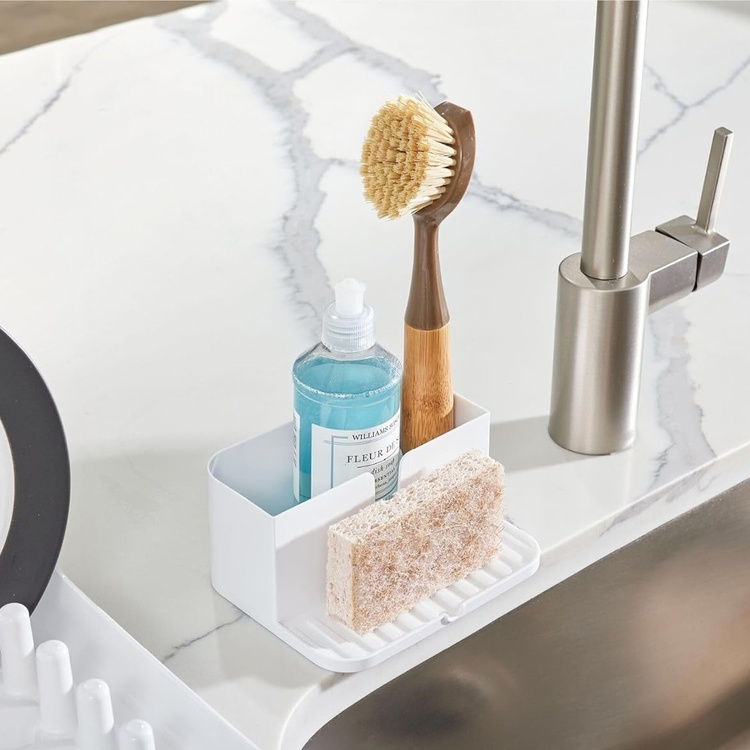 Sink Organiser, Recycled Plastic, ID RPET SMALL SINK CADDY, 15,2 x 12,1 x H 7,3 cm, White 