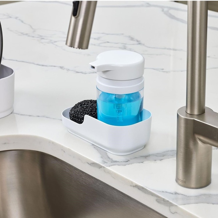 Sink Caddy, ID RPET SOAP PUMP AND TRAY, White / clear