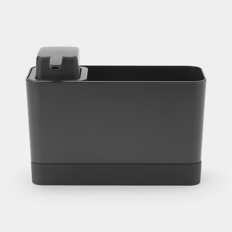 Sink tidy with Soap Dispenser, SINK ORGANISER SET, 8,5 x 19 x H 11,5 cm, Brabantia, Dark Grey