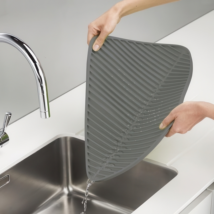 Draining Mat, Folding, FLUME LARGE 31,5 x 43,5 cm, Joseph Joseph, Dark Grey