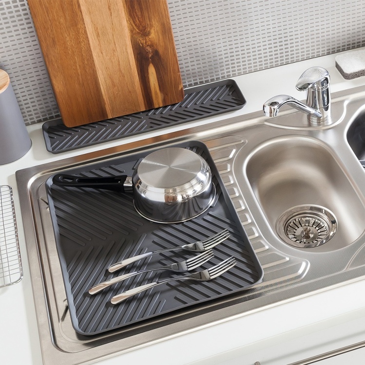 Draining mat, 5FIVE, 30.5 x 30,5 cm, Dark Grey