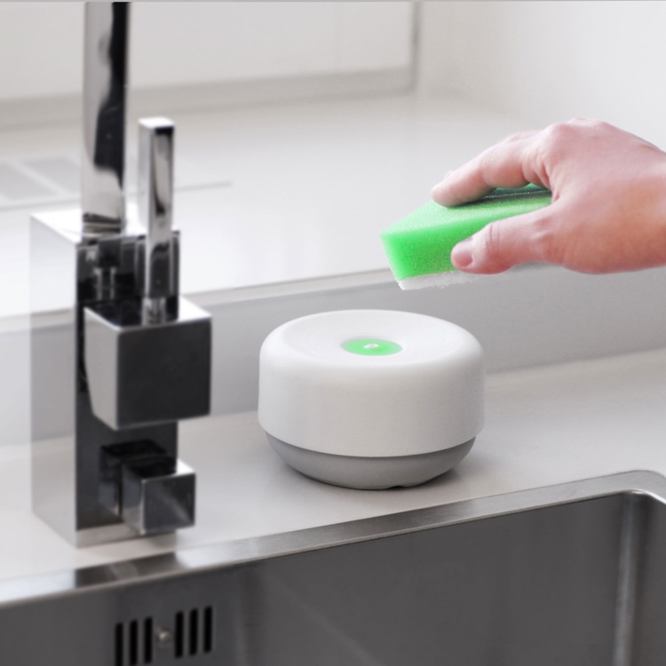 Dish Sopa Dispenser, PRESS-PUMP, Ø11 x H6,5 cm, Bosign, White / Grey