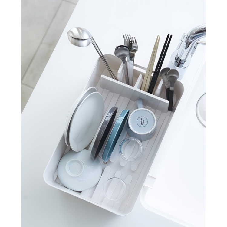Dish Rack, TOWER COMPACT, 38 x 24 x H 13 cm, Yamazaki, White