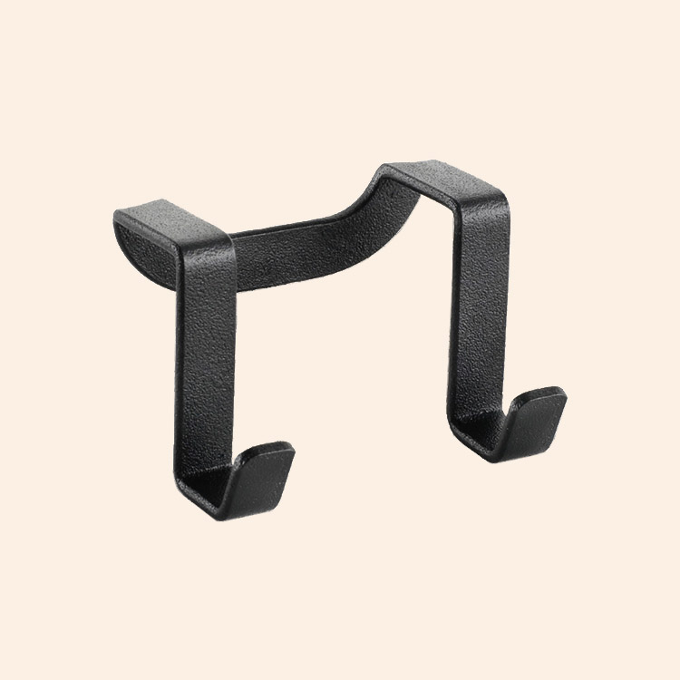 Double Hook in metal, Over cabinet door, GALILEO LAVA, Black