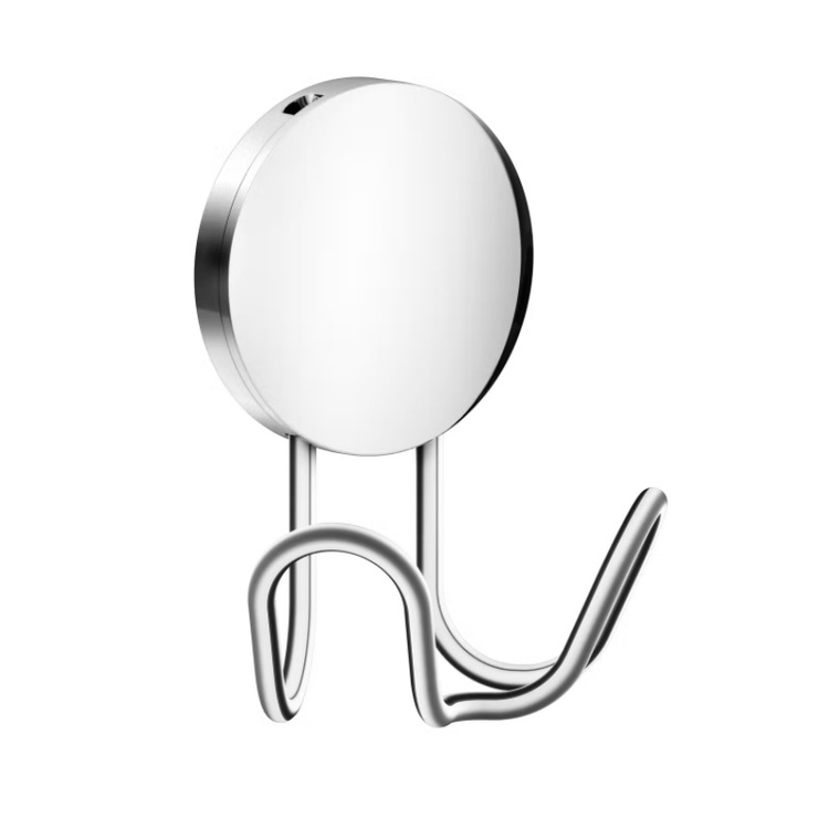 Double Towel hook, Self-adhesive, PUCK BESLAGSBODEN, 5,5 x H 9 cm, Chrome