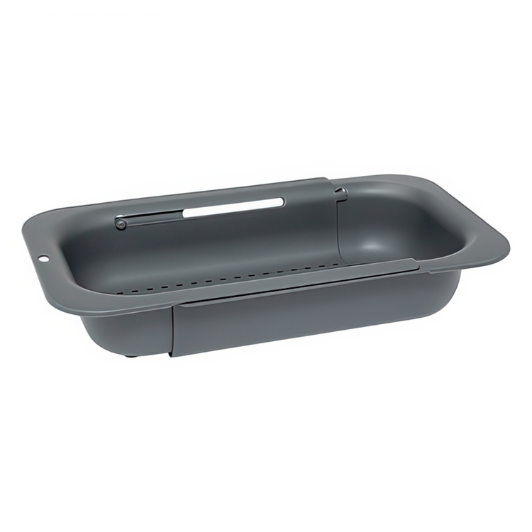 Colander , Over Sink, SINK COLANDER, 34,4 ~ 47,8 x 20 x H 6,5 cm, Grey
