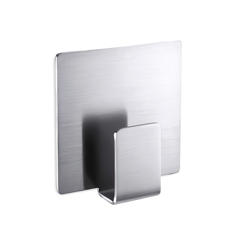 Hook, Self-adhesive, APPESO, 5,5 x H 5,8 cm, Zack, Brushed stainless steel