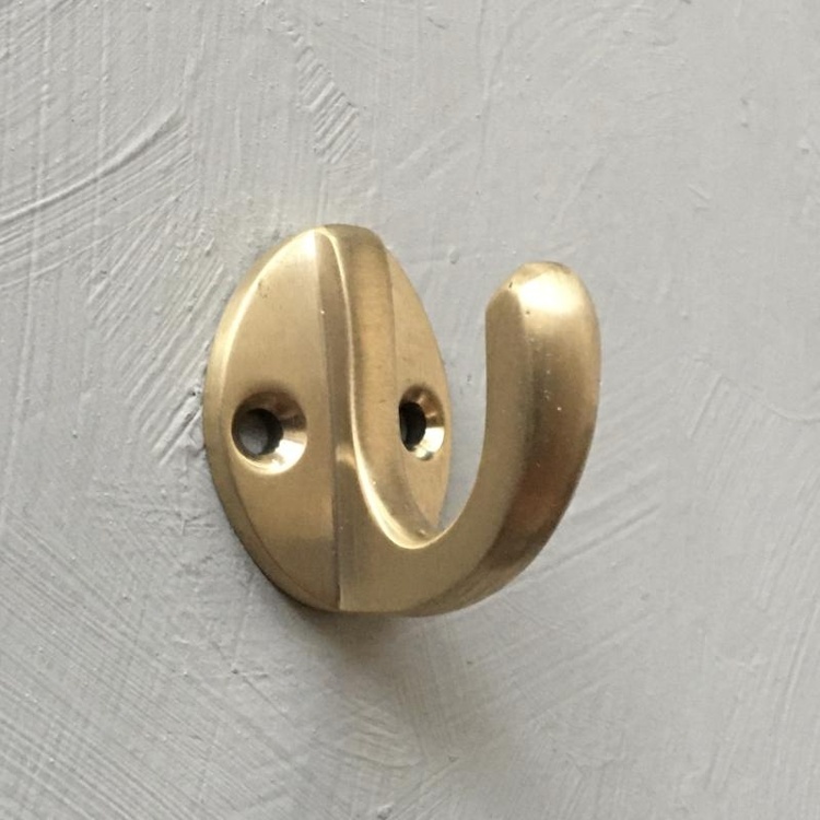 Hook, Mini, EXMEZ, Brushed Brass