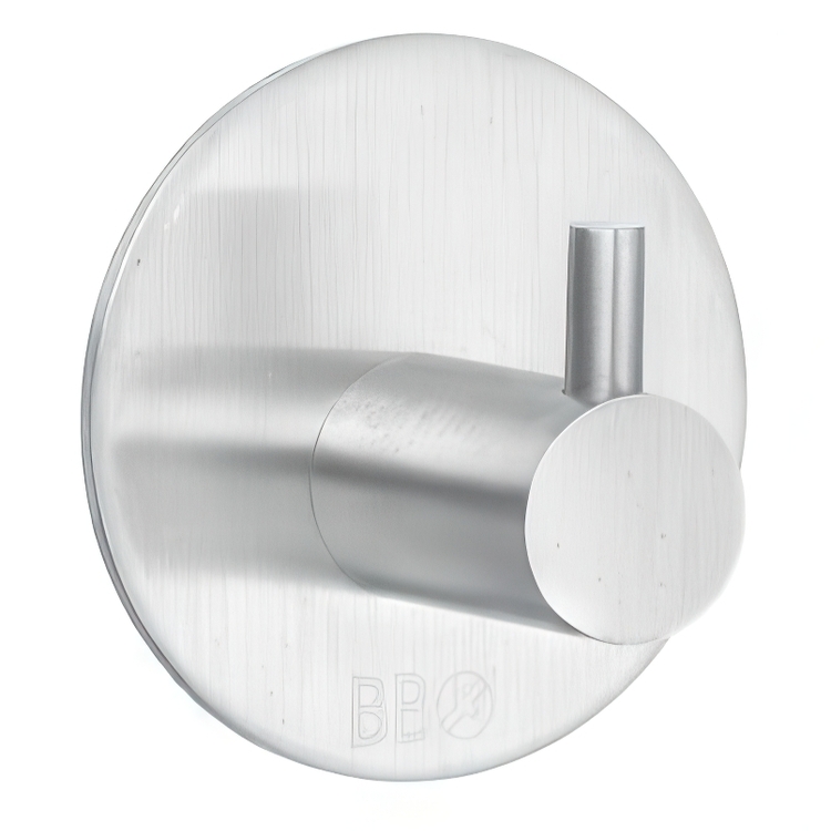 Hook, Self-adhesive, BESLAGSBODEN, Ø 4,8 cm, Brushed stainless steel 
