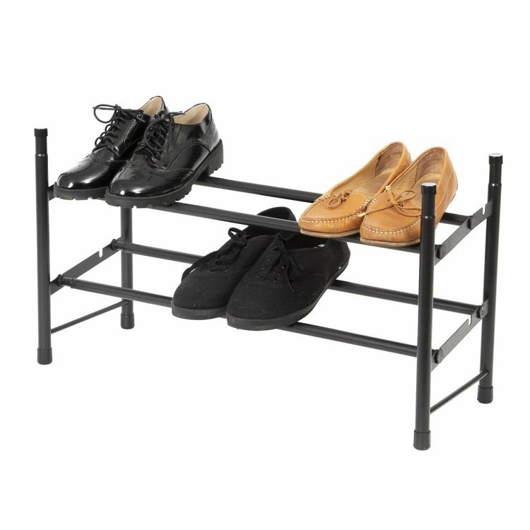 Expandable Shoe Rack, STILITO TELESCOPIC, 62~117 x 23 x H 35 cm, Black