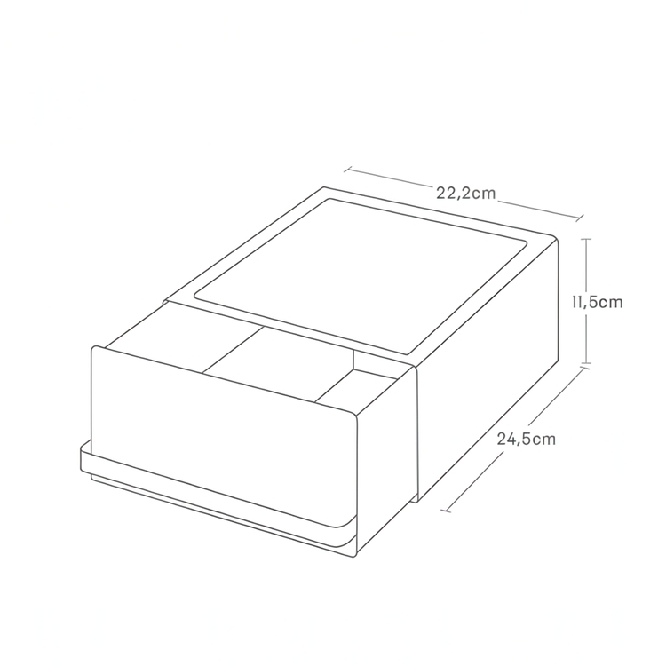 Extra Storage, Metal, SMALL TOWER COUNTERTOP DRAWER, 24,5 x 22, 2 x H 11,5 cm, Yamazaki