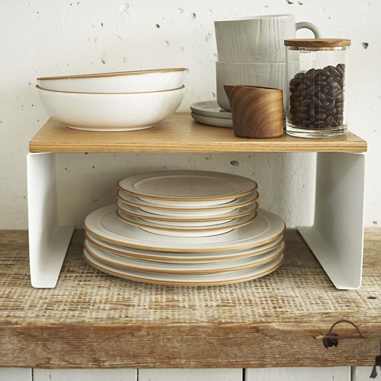 Extra shelf, TOSCA WOOD TOP, 30,5 x 22 x H 14,5 cm, Yamazaki, White / Wood
