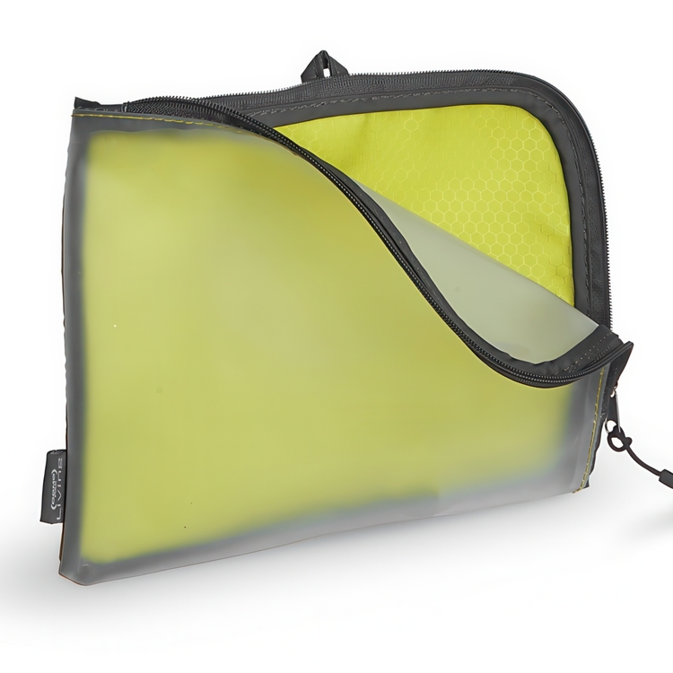 Storage bag, SMART POUCH MEDIUM, 21 x H 17 cm, Limegreen / transparent