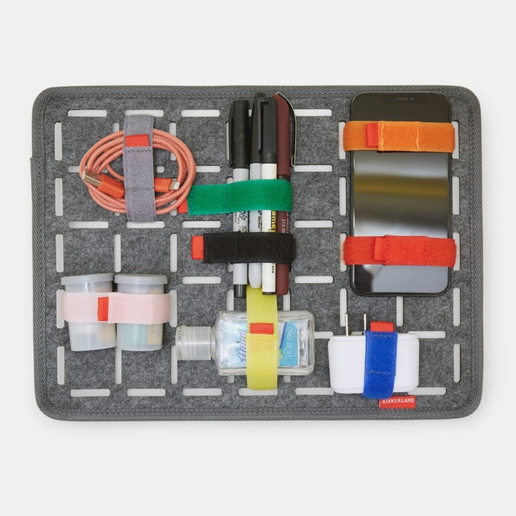 Storage for accessories, FELT ORGANIZER, 31,6 x 0,5 x H 23,5 cm, Kikkerland, Grey