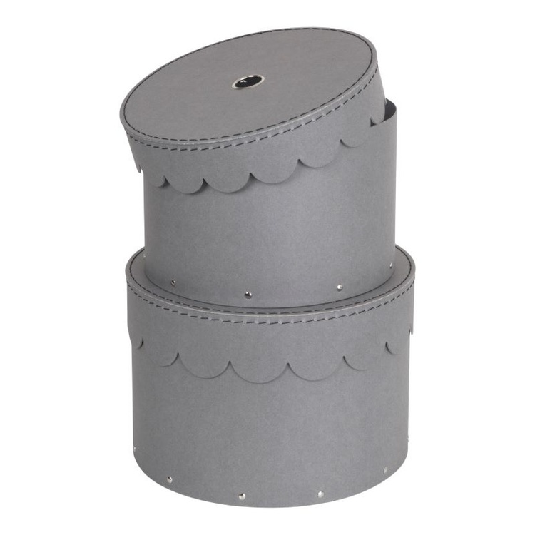 Storage boxes, Round, Set of 2, BIGSO WILMA, Ø26 x H Ø23 cm