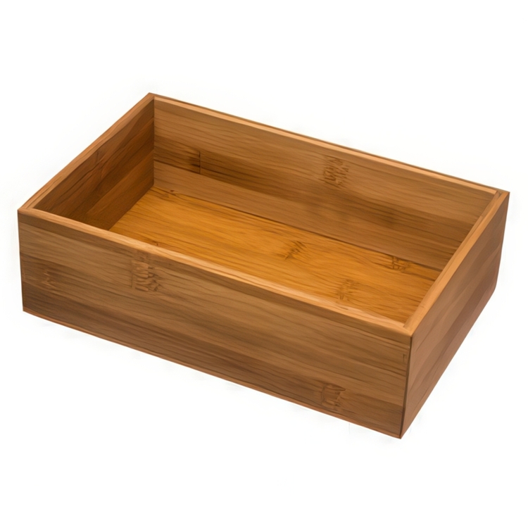 Storage Tray in Bamboo, Rectangular, TIDY SMART, 15 x 23 x H 7 cm, Nature