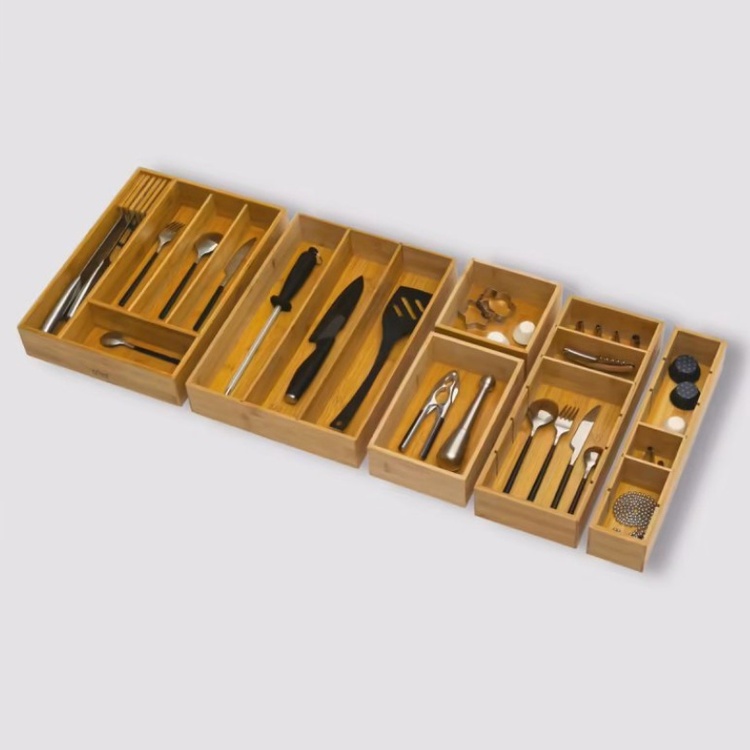 Storage Tray in Bamboo, TIDY SMART, 8 x 38 x H 7 cm, Nature