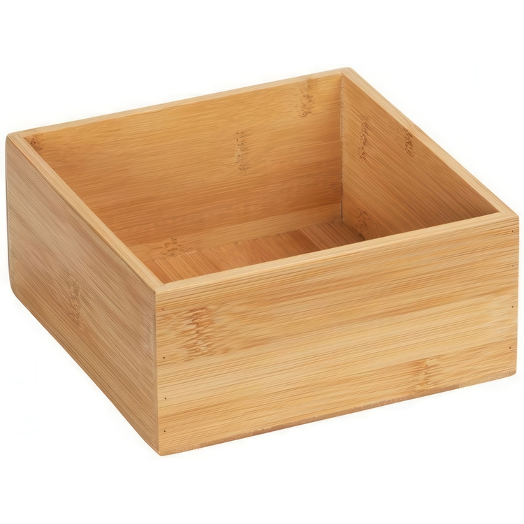 Storage Tray in Bamboo, Stackable, Medium, TERRA, 15 x 15 x H7cm, Nature