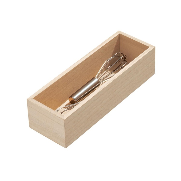 Storage Tray, Oblong, PAULOWNIA DRAWER ORGANIZER, 8,6 x 25,4 x H 7 cm, Nature