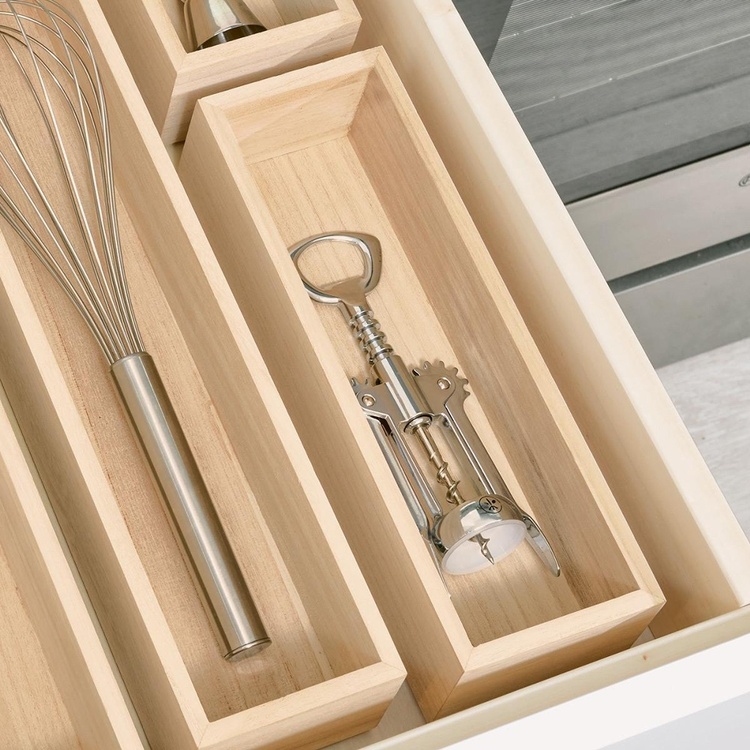 Storage Tray, Oblong, PAULOWNIA DRAWER ORGANIZER, 8,6 x 25,4 x H 7 cm, Nature