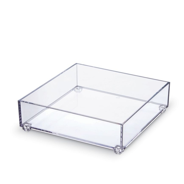 Storage tray, K-SYSTEM SQUARE K5, 19 x 19 x H 5,3 cm, Clear 