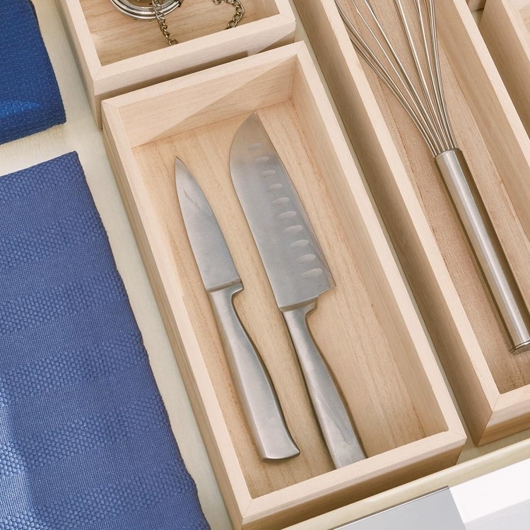 Storage Tray, PAULOWNIA DRAWER ORGANIZER, 12,7 x 25,4 x H 7 cm, Nature