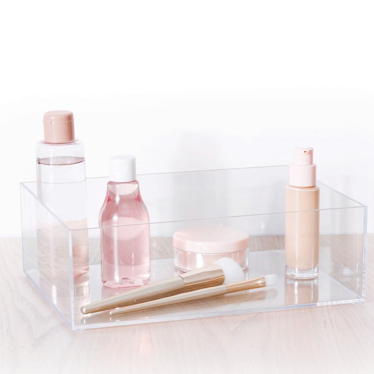 Storage box, Stackable, SELENA ORGANISER LARGE, 25,6 x 19,2 x H 8,5 cm, Clear 