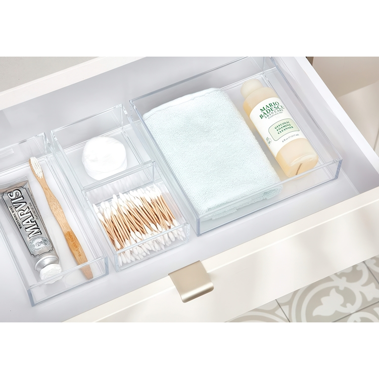 Storage tray, Stackable, Oblong, CLARITY ORGANISER MEDIUM, 10,2 x 30,5 x H 5 cm, Clear 