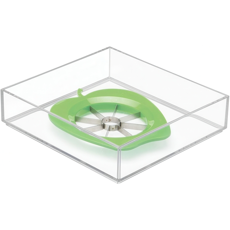 Storage tray, Stackable, CLARITY ORGANISER SQUARE, 20,3 x 20,3 x H 5 cm, Clear 