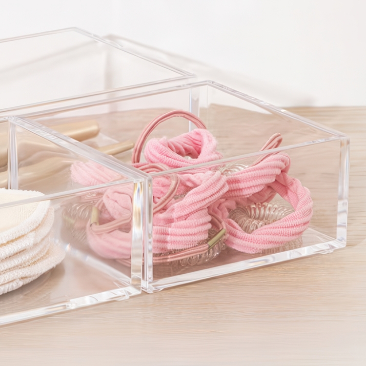 Storage tray, Stackable, SELENA ORGANISER XS, 9,6 x 9,6 x H 4,8 cm, Clear 