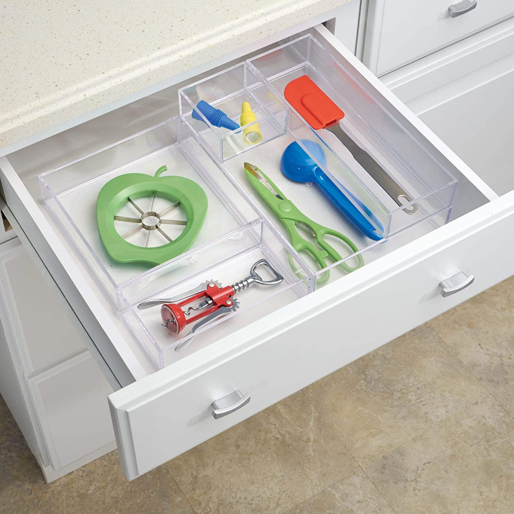 Storage tray, Stackable, CLARITY ORGANISER MEDIUM, LARGE, 20,3 x 30,5 x H 5 cm, Clear 