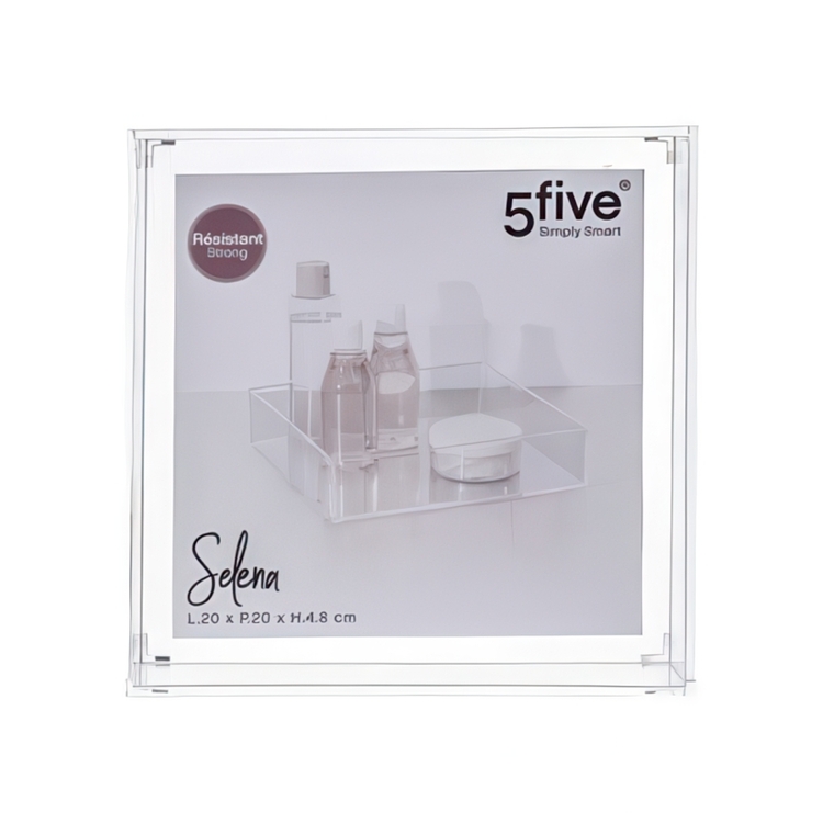 Storage tray, Stackable, SELENA ORGANISER SQUARE, 20 x 20 x H 4,8 cm, Clear