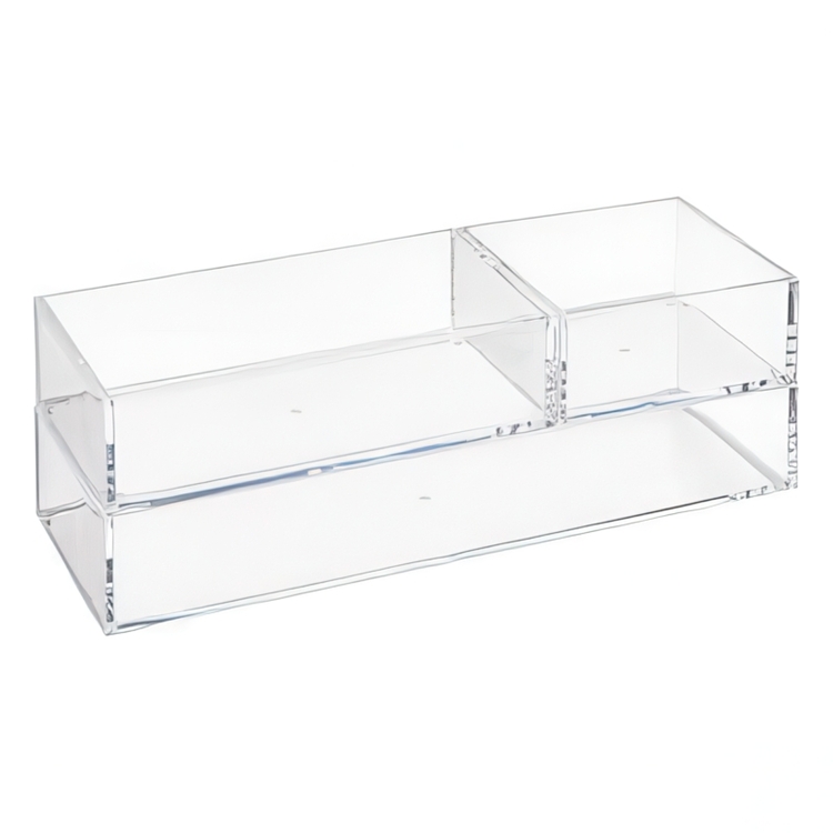 Storage trays, Stackable, Set of 3 SELENA ORGANISERS, Clear 