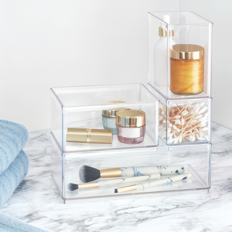Storage Box, THE HOME EDIT MEDIUM BIN ORGANIZER, 16,5 x 12,1 x H 8,3 cm, Transparent
