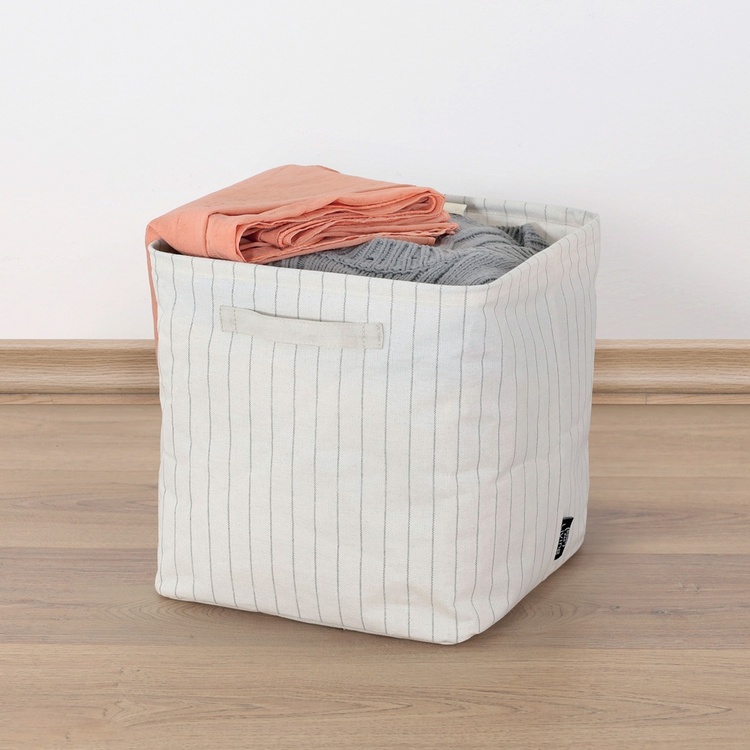 Storage Basket, Cube, TIVOLI COLLECTION, 30 x 30 x H 30 cm, Off White