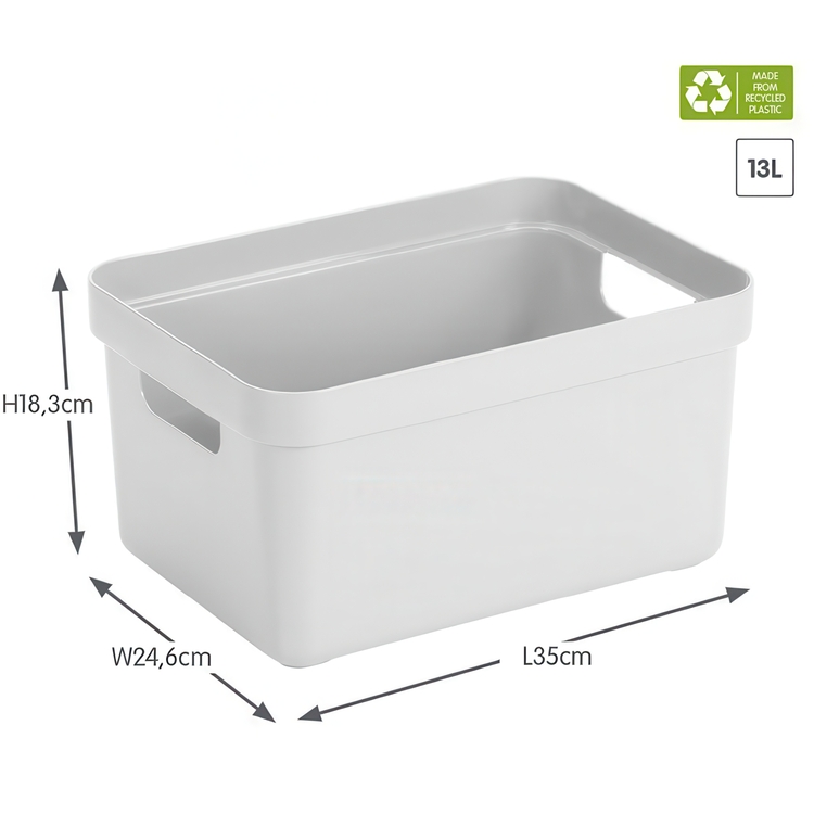 Open storage box 13L, 35x24.6x18.3cm, Sigma, white